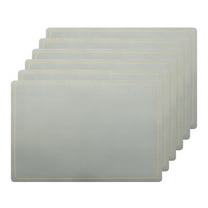 Unique Bargains Set of 6 Heat Resistant Faux Leather Placemats for Kitchen Dining Room Silver