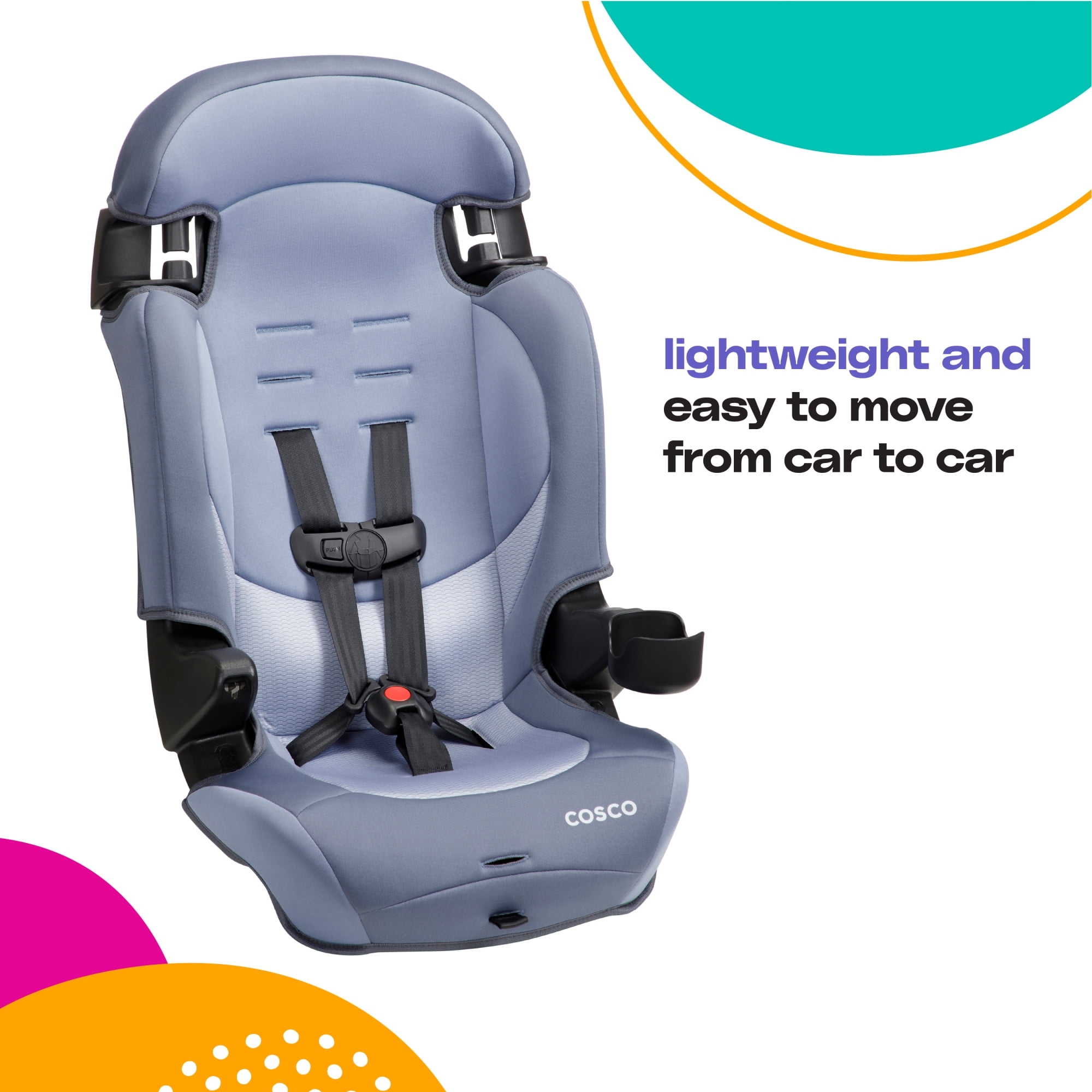 Cosco Kids Finale DX 2-in-1 Booster Car Seat, Organic Waves, Toddler, Unisex