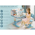 thumbnail image 2 of Widened Desktop Multi Separation Cartoon Pattern Desk Chair Set Kids Adjustable Height Study Table with Drawer Chair Set Lanzxjv, 2 of 8