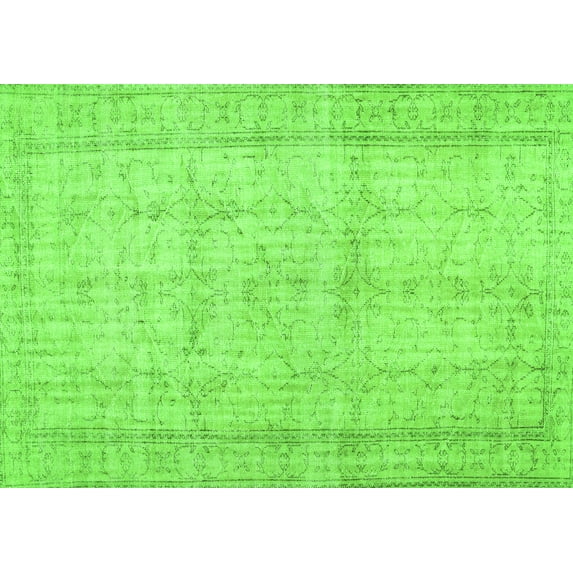 Ahgly Company Indoor Rectangle Abstract Green Contemporary Area Rugs, 8' x 12'