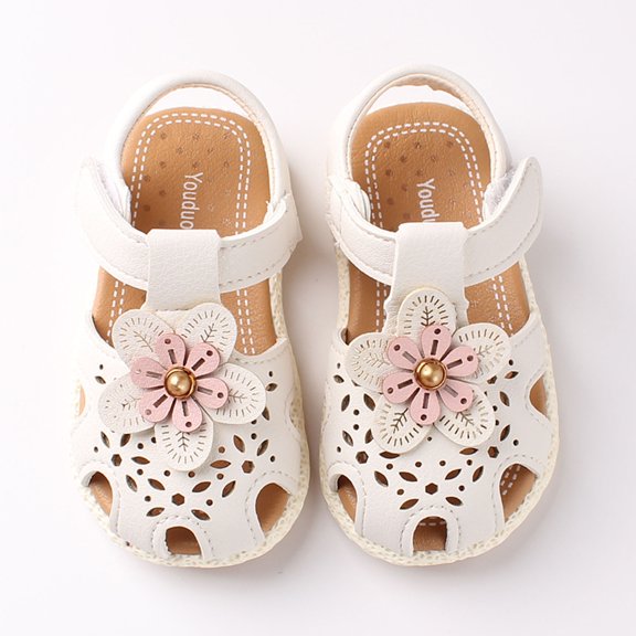 QISIWOLE Toddler Baby Girls Cute Flowers Shoes Hollow Out Soft Kids Non-slip Sandals Savings !