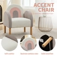thumbnail image 3 of Chair Sofa, Teddy Fabric with Solid Wooden Frame,Rainbow Design, 3 of 8