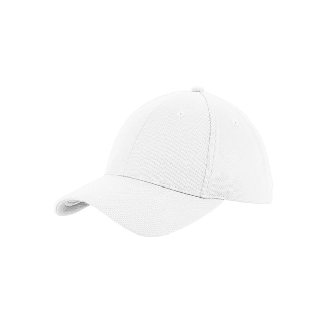 Top Headwear Moisture-Wicking Poly-Mesh Baseball Cap - White
