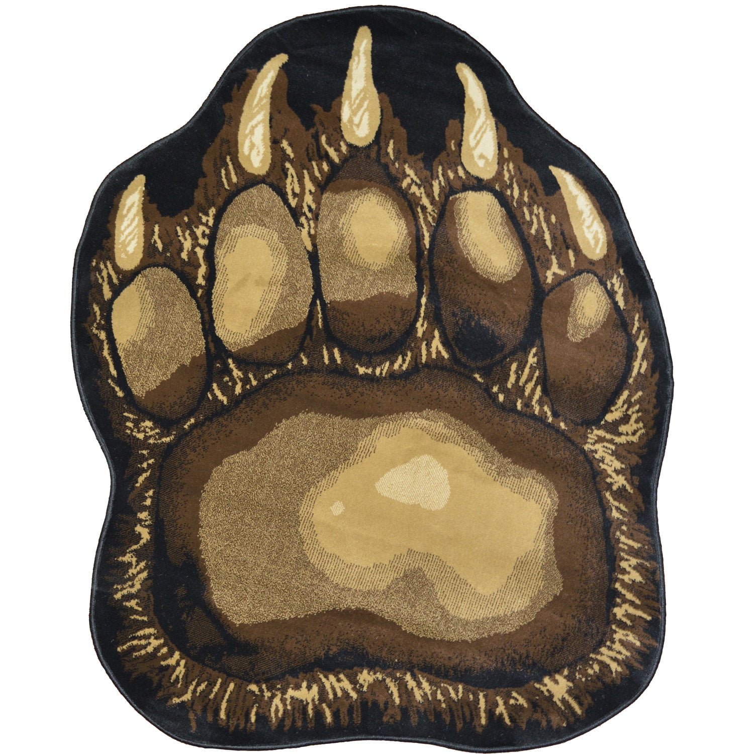 Mayberry Carpet & Rug Bear Paw Print Area Rug (3' x 5') 3'8" x 4'10