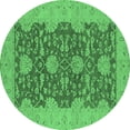 thumbnail image 1 of Ahgly Company Indoor Round Oriental Emerald Green Industrial Area Rugs, 5' Round, 1 of 4