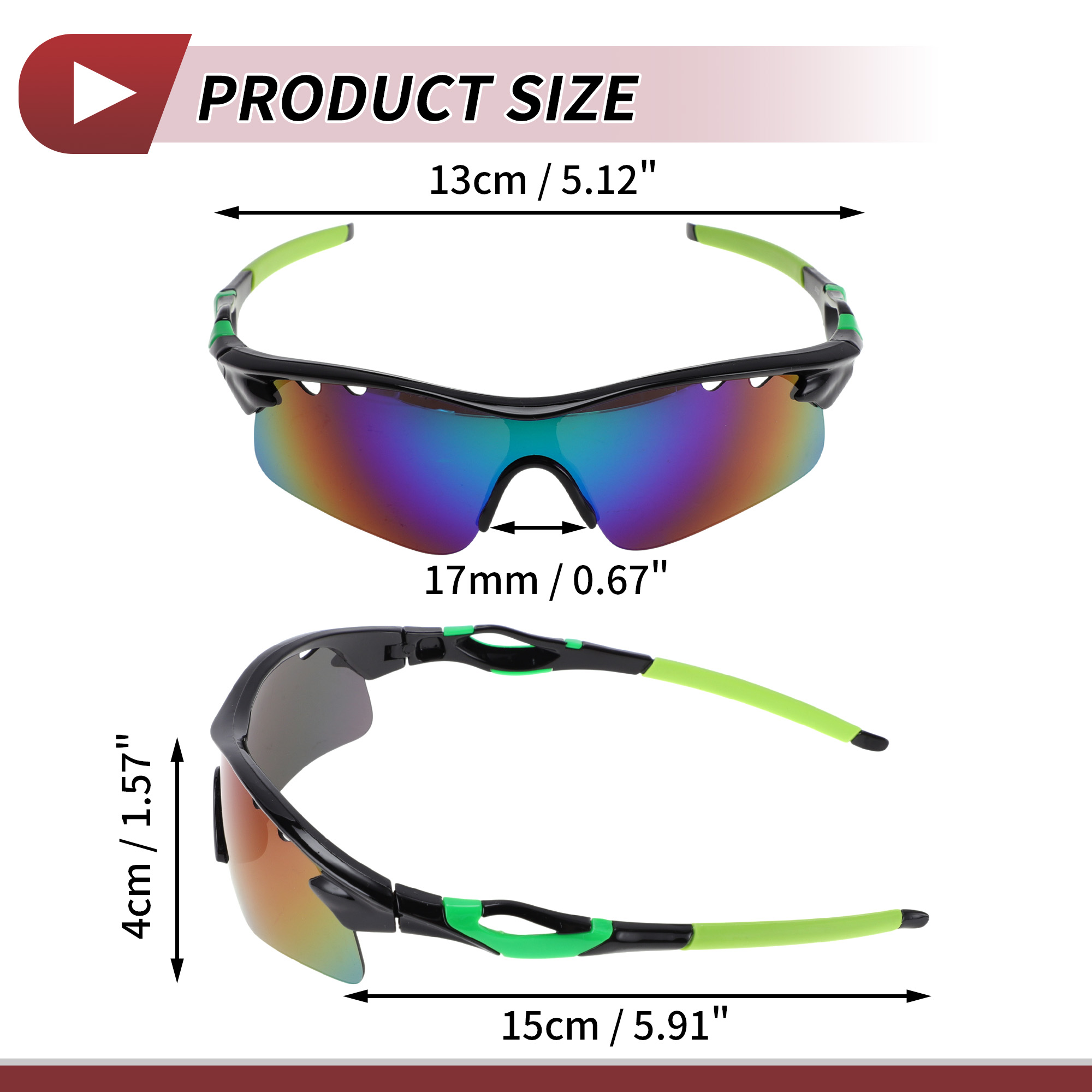 Unique Bargains 1 Set Motorcycle Riding Goggles PC Tri-acetel Cellulose Outdoor Sports Sunglasses for Motocross Dirt Bike ATV Green Silver Tone Lens Black Green Frame