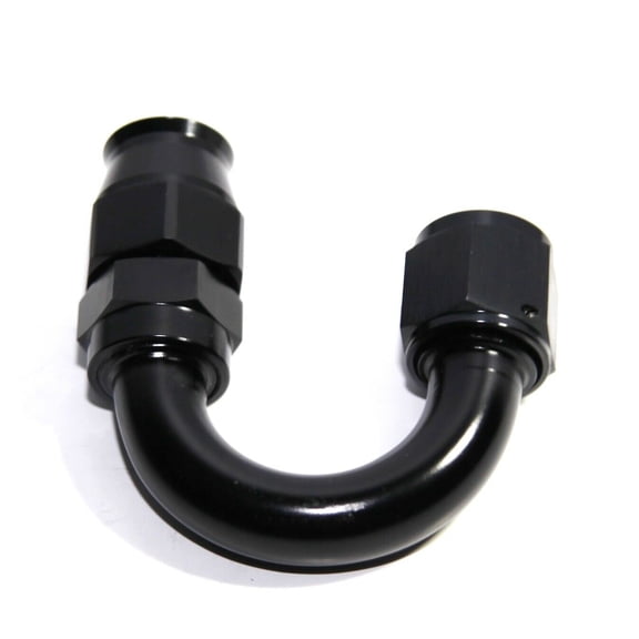 (one)AN10 10AN AN-10 180 Degree Swivel Fuel Oil Gas Line Hose End Fitting Black