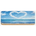 thumbnail image 1 of Valentines Day Kitchen Mat, Clouds in Clear Blue Sky Forming a Heart Shape Romantic Beach, Plush Decorative Kitchen Mat with Non Slip Backing, 47" X 19", Blue White Sand Brown, by Ambesonne, 1 of 1