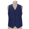 thumbnail image 4 of Timoontee Men's Vintage Suit Vest Casual Comfy Waistcoat Sleeveless V-Neck Jacket Vest Solid Button Down Vest Fall Fashion Vest Blue XL, 4 of 7