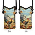 thumbnail image 6 of SEANATIVE Men Women Small Crossbody Purses Mini Cellphone Pouch Case Phone Carrier Bag with Detachable Adjustable Strap for iPhone 15/14/13, Rooster Chicken Pumpkin Sunflower Pastoral Style, 6 of 7