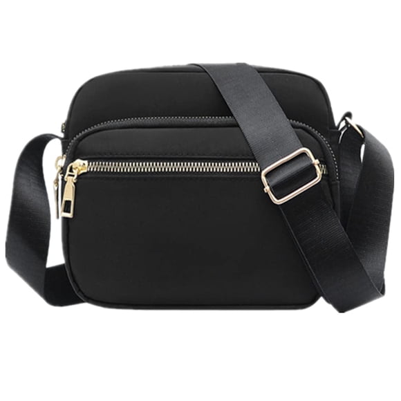 Bandolera DIHKLCIO de nailon impermeable para mujer, color negro