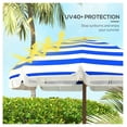 thumbnail image 4 of Beach Umbrella - Portable Sun Shelter with UV 40+ Protection - Vent Ruffles, Carry Bag - Blue & White Stripe, 4 of 9