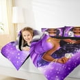 thumbnail image 4 of Castle Fairy Kids Girls Black Girl Princess 3 Pieces Queen Comforter Set,Magical Animal Unicorn Ultra Soft Bedding Sets,Bling Glitter Bedding Comforter Set Breathable,Super Cozy Room Decor, 4 of 8