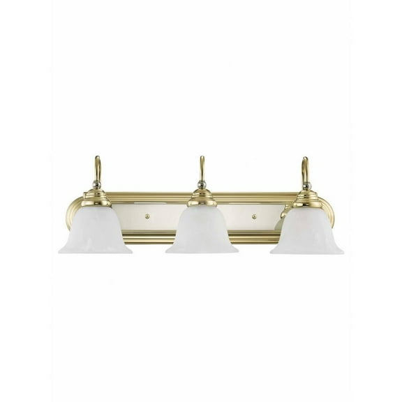 3 Light Bathroom Light in Traditional Style 24 inches Wide By 8.5 inches High-Polished Brass Finish Bailey Street Home 218-Bel-731509
