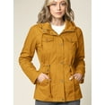 thumbnail image 2 of Made by Johnny Women's Pop of Color Anorak Parka Jacket M MUSTARD, 2 of 6