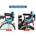 thumbnail image 4 of Graflsoa Steel-Frame Rear-Mounted Child Bike Seat in Blue, Supports Up to 35kg, Compact Design 36x29x52cm, 4 of 7