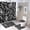 Dark Alchemy Heart Potion Bottle Pattern, variant on Flying Bats Silhouette Bathroom Shower Curtain Sets,4 Pcs Waterproof Fabric Shower Curtain 72"x72" with Non-Slip Flannel Bath Mat, U-Shaped Rug and Toilet Lid Cover for Bathroom Decor