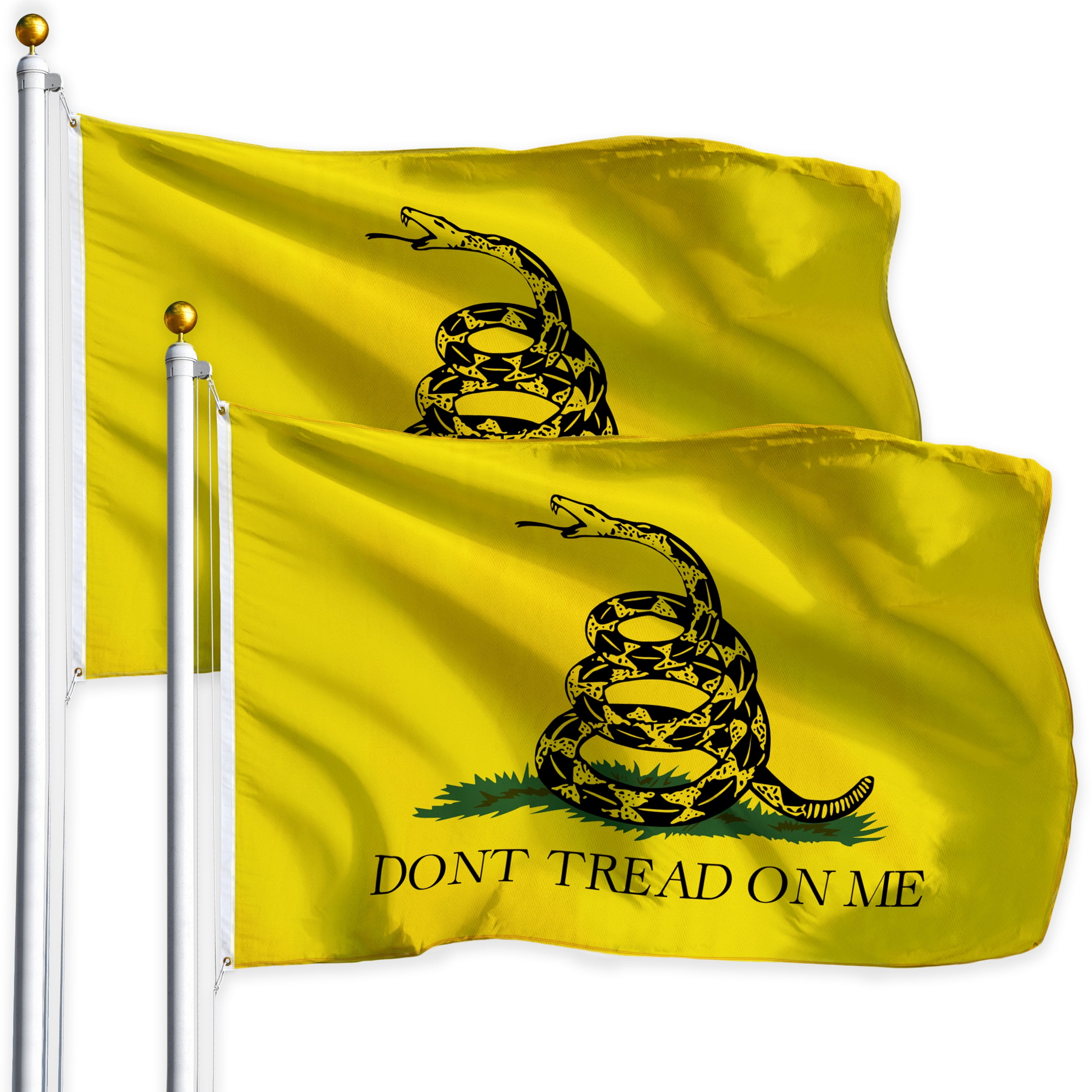 2 pack Gadsden DONT TREAD ON ME 3x5Ft Rattlesnake Tea Party Flag Yellow 
