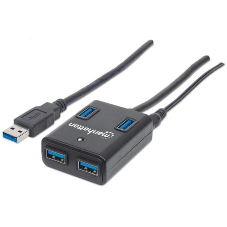 UPC: 0766623162302 | Manhattan 4-Port SuperSpeed USB 3.0 Hub  with AC Power Adapter for Fast Charging