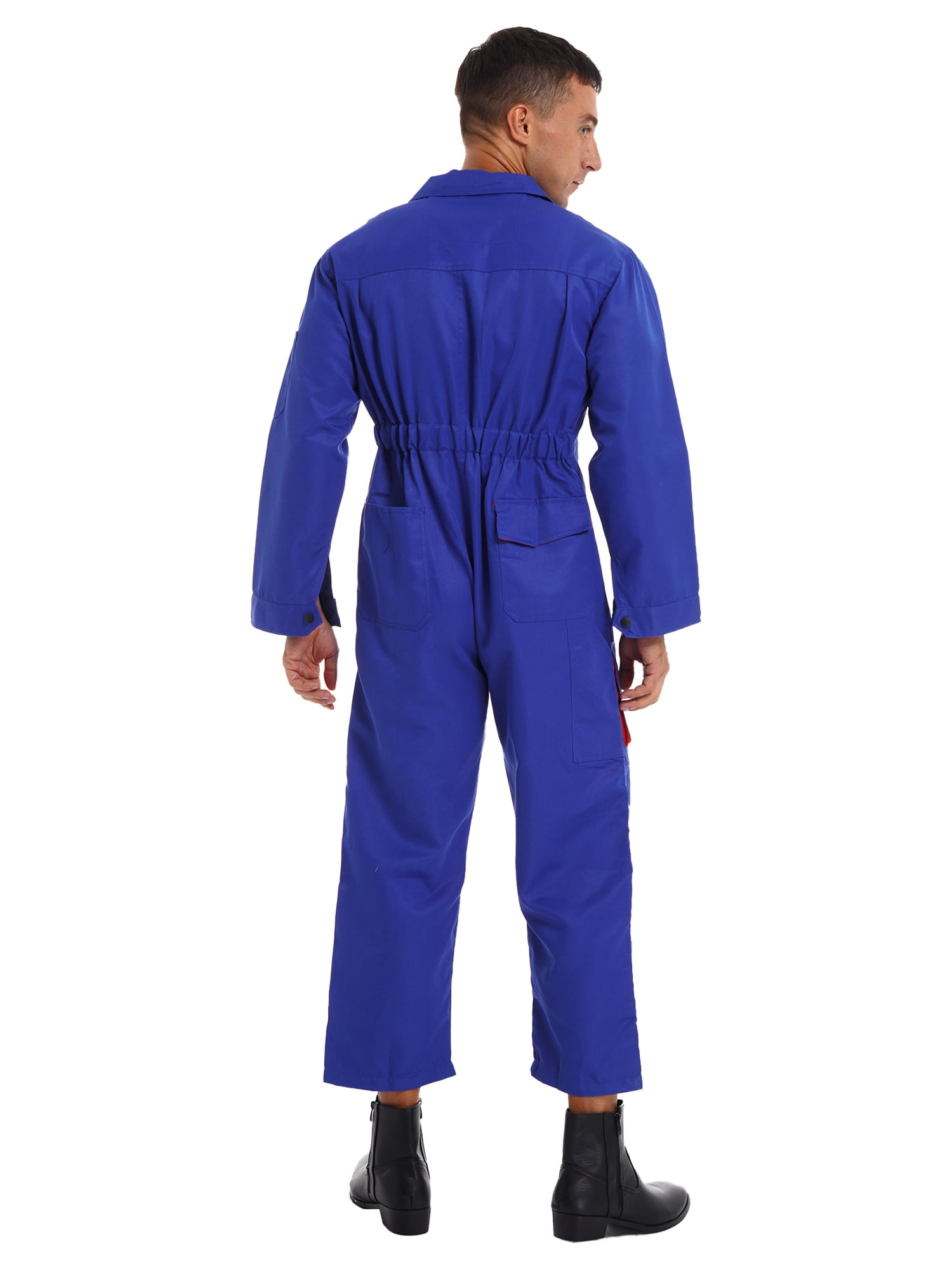 Zaldita Unisex Men Long Sleeve Coverall Mechanic Uniform Work Uniform Repairman Workwear Jumpsuit Royal Blue 4XL Walmart