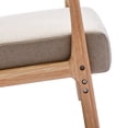 thumbnail image 4 of Duhome Mid Century Modern Accent Chair with Solid Wood Frame, Upholstered Living Room Chairs Fabric Reading Armchair Lounge Chair, Linen Beige, 4 of 8
