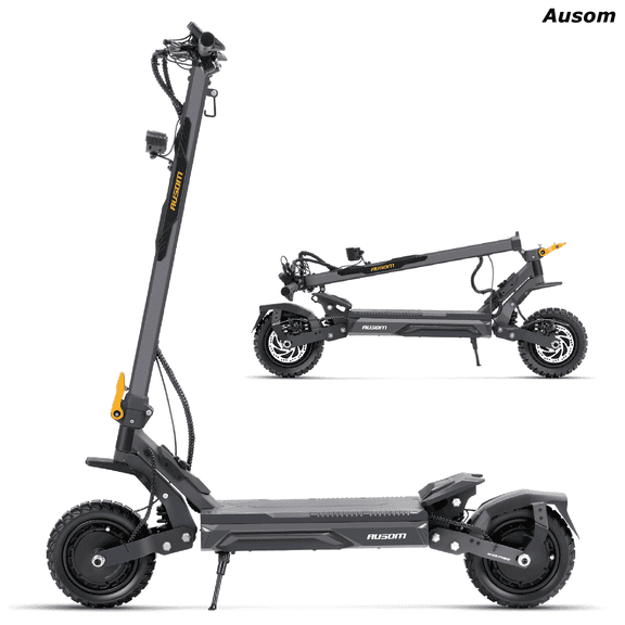 Ausom Gosoul 2 Pro Dual Motor Electric Scooter for Adults, 2800W Peak Power, 20Mph High Speed&56 Mile Range, 33% Hill Climb, Foldable Scooter with NFC Unlock, 10'' Off-Road Tires Commuting E-Scooter