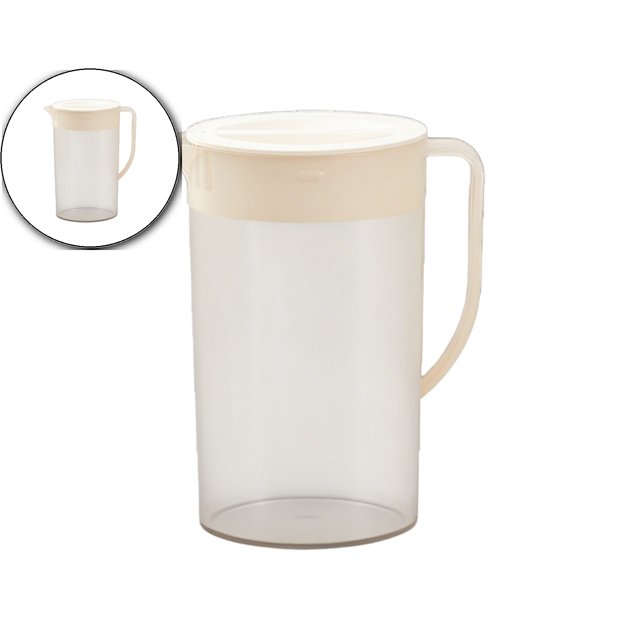 Dvruxg Plastic Pitcher with Lid Large Clear Water Carafe Jug Ice Tea Pitcher Lemonade Juice Beverage Jar with Strainer Cover Handle Measurements for Hot Cold Coffee Drink