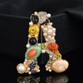 thumbnail image 1 of Broche con inicial de perla de cristal, esmalte bañado en oro, broche con letra colorida, regalo de joyería, 1 of 4