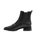 thumbnail image 2 of Sam Edelman Torance Black Leather Pull On Square Toe Bit Chain Chelsea Booties (Black, 6), 2 of 4