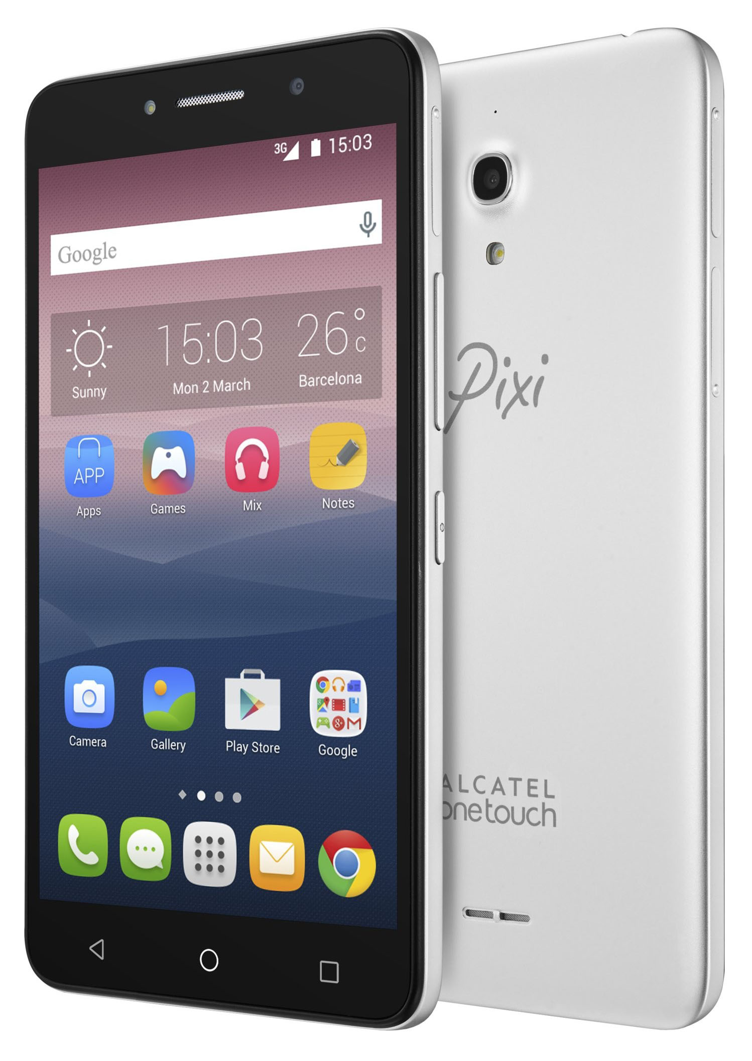 Alcatel Pixi 4 16GB Unlocked GSM 4G LTE Quad-Core Phone w/ 8MP Camera - Silver - image 2 of 3