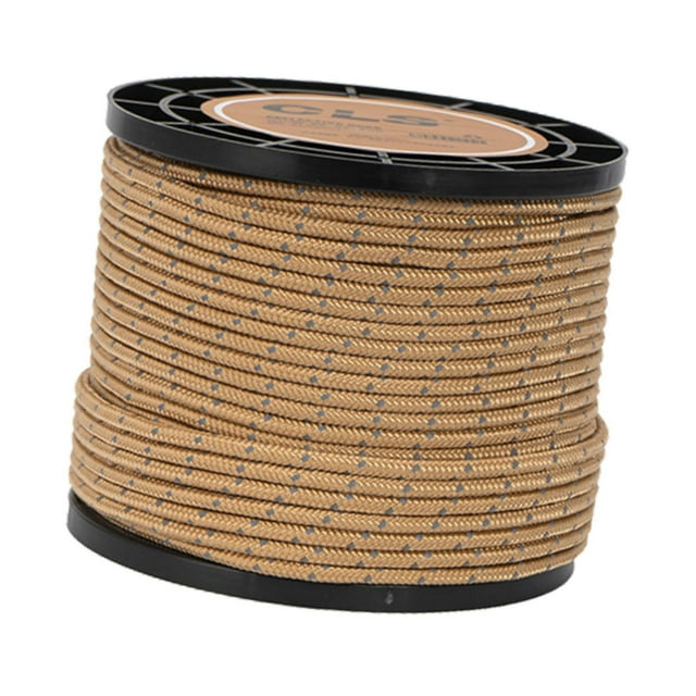 Colaxi Corde Réfléchissante Tente Corde de Hauban Corde de Camp Haute Résistance Paracorde 50M 4mm pour Activités Extérieures Abri de Randonnée Kaki
