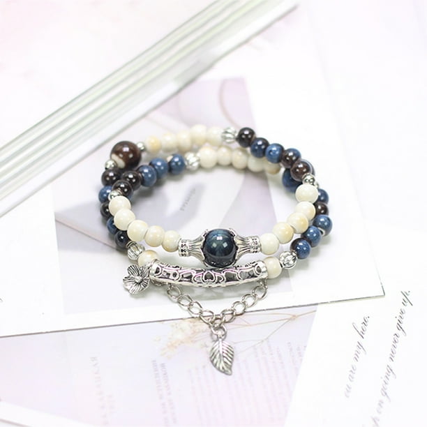 Accesorios envueltos doble estilo étnico pulsera de cerámica pulsera de cuentas mujer alto sentido