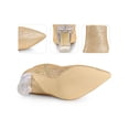 thumbnail image 2 of BLISSFUL STEP Women's Ankle Boots Clear Block Heel Sparkly Glitter Pointed Toe Boots Gold 9, 2 of 6