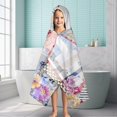 thumbnail image 6 of Pioneer Flower Floral Print Pattern Hooded Bath Towel，60"x35" for Ages 3 To 12 Kids, Quick Dry Lightweight Soft Microfiber Hood Beach Towel Cover Up for Kids, 6 of 7