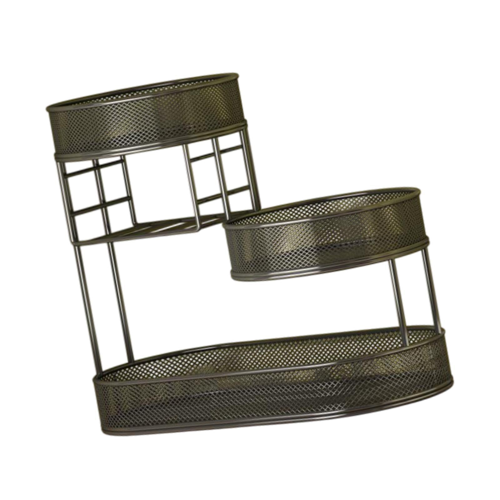TISHITA 3 Layer Fruit Basket Vegetable Storage Bowl Multiuse Fruits Stand Metal Wire Fruit Basket Fruit Holder for Bread Onion Veggie Black