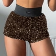 thumbnail image 2 of MOJOGO High Waist Hotpants for Women Sparkly Sequin Mini Shorts Trendy Summer Outfits for Club Party Black XL, 2 of 9