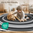 thumbnail image 4 of ODIKA 8'x10' Washable Area Rug Disc Record Radiating Rings Musical Theme Round Shaped Music for Dining Room, Large Office, Lounge, Non-Slip Chair-Friendly Mat, 4 of 7