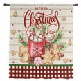 thumbnail image 2 of Christmas Semi Sheer Curtains Drapes for Living Room,Bedroom,French Doors Window 72 Inches Long,Xmas Hot Cocoa Red Black Plaid Gingerbread Holiday Rod Pocket Chiffon Curtain Voile Drapery Panel, 2 of 6