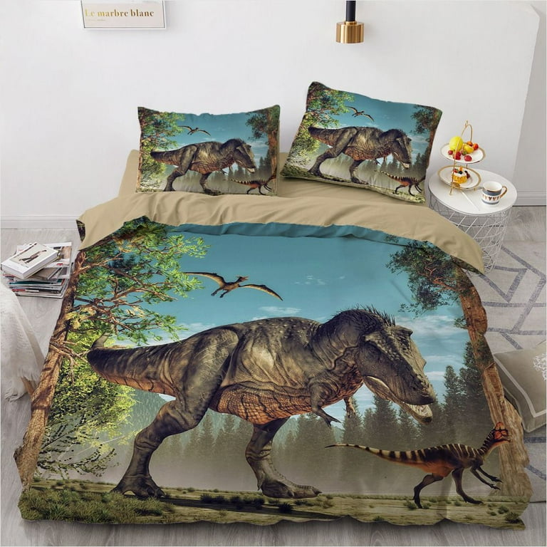 3D Animal Dinosaur Dragon Print Pattern Bedding Bed Set Comforter Cover 1 Duvet Cover 2 Pillowcases for Kids Christmas Day Gift Walmart