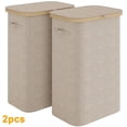 thumbnail image 7 of BGTREND 2Pack Slim Laundry Hamper with Lid 85L Foldable Clothes Basket with Removable Mesh Bag & Handle for Closet Bathroom Bedroom (Beige), 7 of 7
