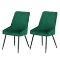 thumbnail image 1 of Homebeez Modern Velvet Upholstered Accent Dining Chair Set of 2 for Dining Room, Vanity Chairs Corner Side Armless Chair, Furniture Sets for Kitchen, Green, 1 of 6