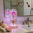 thumbnail image 6 of AYktou Valentine's Day Rose & Butterflys Desktop Ornaments, Birthday Gift L Light Artificial Rose with Glass Cover Glowing Rose Night Light Gift Preserved Flower for Her & Wife Grandma Mom, 6 of 6