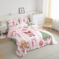 thumbnail image 3 of Manfei Cute Santa Claus Queen Comforter Set,Merry Christmas Bedding Sets,Xmas Tree Candy Cane Bedding Comforter Set For Girls Kids,Breathable Home Decor Reversible,3pcs, 3 of 8