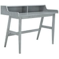 thumbnail image 3 of SAFAVIEH Wrigley Solid Writing Desk w/ 2 Shelves, Dark Grey, 3 of 11