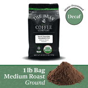 The Bean Coffee Company Organic Water Processed DECAF Chocolate Macadamia Nut, Medium Roast, Ground, 16-Ounce Bag
