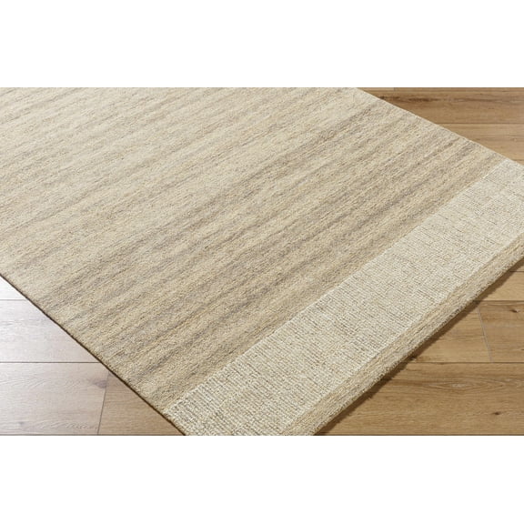 Hauteloom Alyssa Wool Living Room, Bedroom Area Rug - Farmhouse - Beige, Light Beige - 2' x 3'