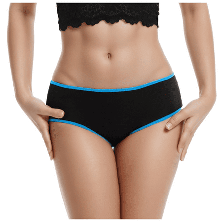Fulorrnie Underwear for Women Plus Size Briefs Breathable Comfort Panties Sport Seamless Elastic Waist Panty Blue M