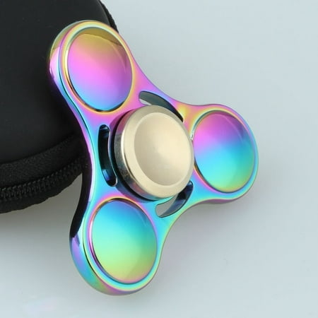 Fidget Spinner - Anti-Anxiety Spinner Helps Focusing Fidget Toys Fidget EDC Focus Toy for Kids & Adults-Best Stress Reducer Relieves ADHD Anxiety Finger Spinner - Rainbow Chrome