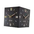 thumbnail image 3 of GROWTH TANK Double Sided Corner Wall Clock Compact Display for Kitchen Study Dining Room Black, 3 of 9