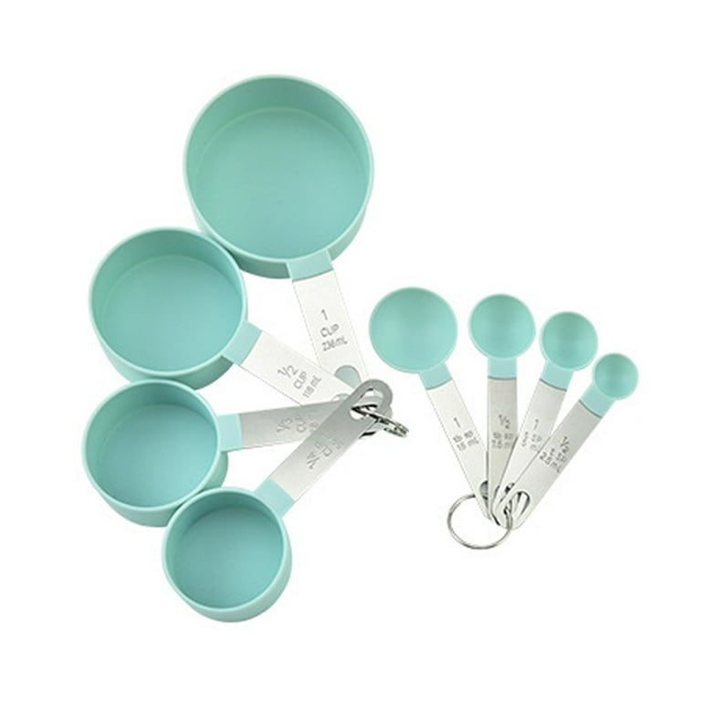 Blue Measuring Cups And Spoons Set 9pc Dishwasher Safe Durable FREE SHIPPING